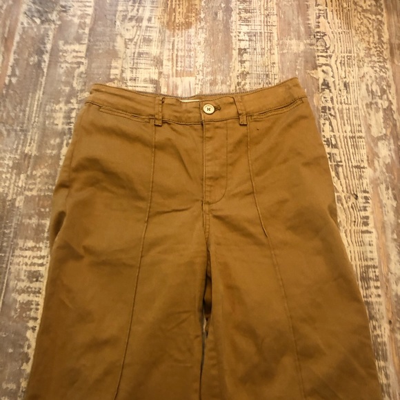 NWOT Anthropologie Wide Leg Pleated Cropped Pants - Picture 4 of 8